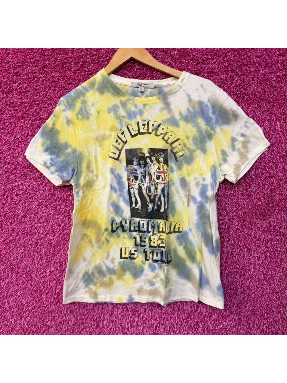 Def Leppard Pyromania 1983 US Tour Heavy Metal Tie Dye Top M